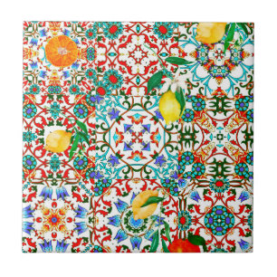 Carreau Carrelage méditerranéen, mosaïque, citron, art d'é