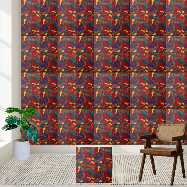 Carreau Carrelage Motif Ankara (Vibrant Ankara Style Pattern Tile)