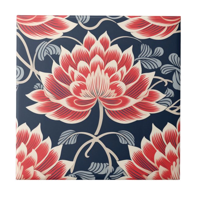 Carreau Carrelage Motif japonais Chrysanthemum Kimono (Devant)