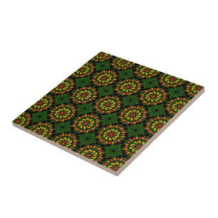 Carreau Carrelage Motif Paisley vert