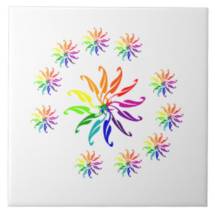 Carreau Carrelage - Motifs de feuilles colorées