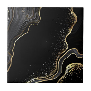 Carreau Carrelage noir et or