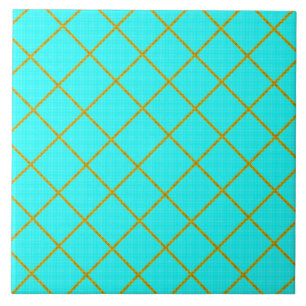 Carreau Carrelage or et turquoise