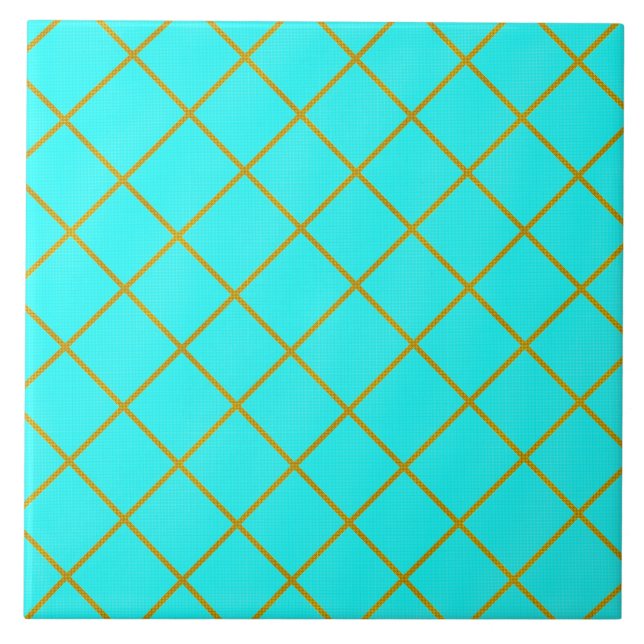 Carreau Carrelage or et turquoise (Devant)