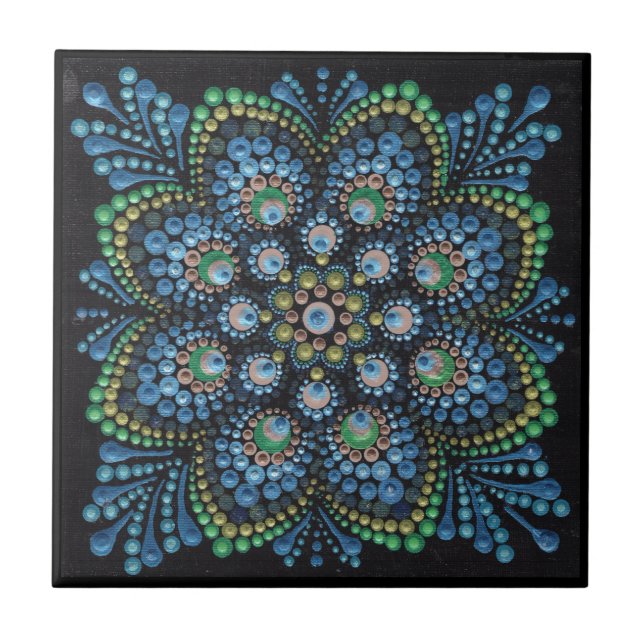 Carreau Carrelage Peacock Dot Mandala (Devant)