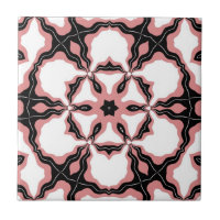 Carrelage, rose, blanc et noir