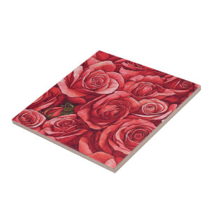 Carreau Carrelage Rose Floral Classique Pour Salle De Bain