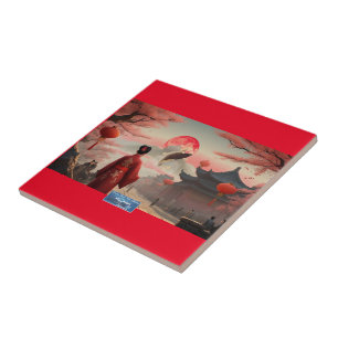 Carreau Carrelage rouge (Lune de poisson) RFPMDesigns ©️ 2