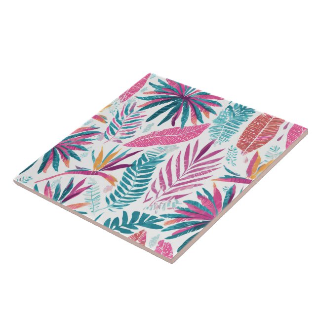 Carreau Carrelage sans soudure - imprimé tropical (Côté)