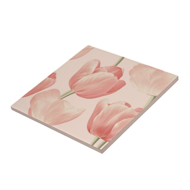 Carreau Carrelage Tulipe Classique En Céramique Pour Salle (Côté)