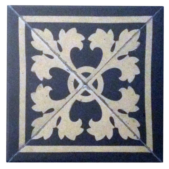 Carreau Carrelage victorien Repro Carrelage bleu et blanc (Devant)