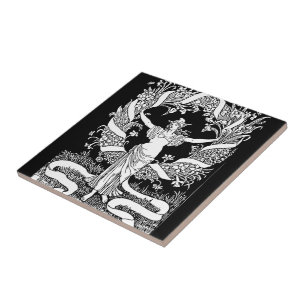 Carreau Carrelage vintage en couronne de fleurs