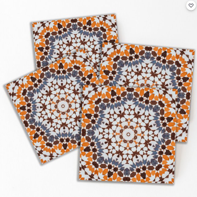 Carreau Carrelage vintage marocain en mosaïque orange (Créateur téléchargé)