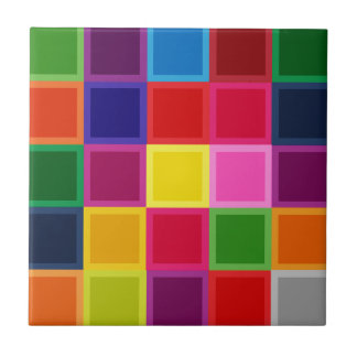 Carreau Carrés multicolores et rayures Girly