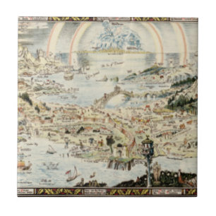 Carreau Carte ancienne de Fairyland par Bernard Sleigh