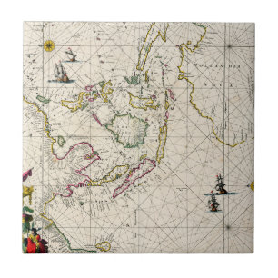 Carreau Carte antique des Indes est