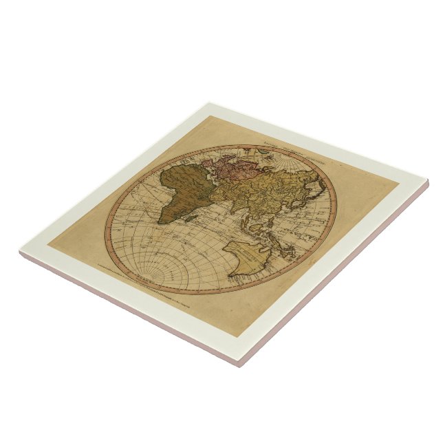 Carreau Carte antique d'hémisphère oriental de William (Côté)