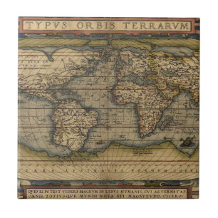Carreau Carte antique du monde