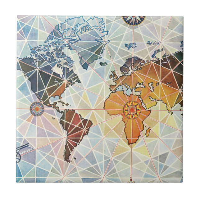 Carreau Carte d'Air Afrique du monde (Devant)