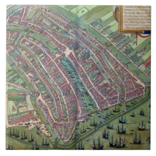 Carreau Carte d'Amsterdam, de 'Civitates Orbis Terrarum