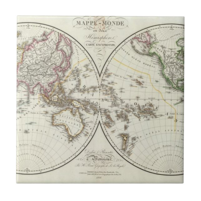 Carreau Carte d'atlas de Paris (Devant)