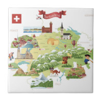 Carte de bande dessinée de la Suisse