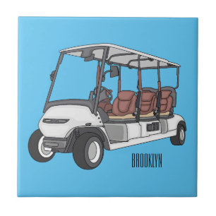 Carreau Carte de golf / dessin animé en voiturette de golf
