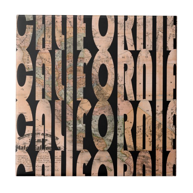 Carreau Carte de la Californie 1861 (Devant)