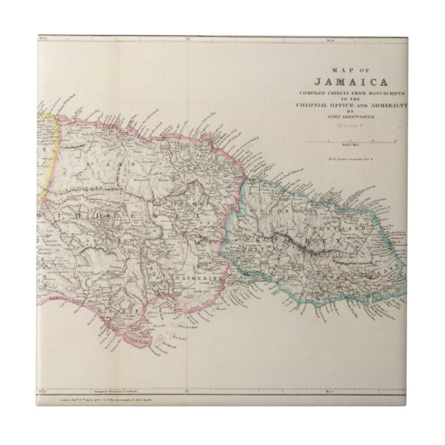 Carreau Carte de la Jamaïque (Devant)