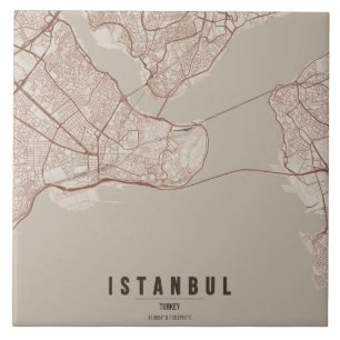 Carreau Carte de la ville d'Istanbul Turquie Design Minima