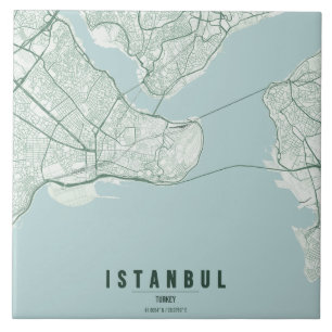 Carreau Carte de la ville d'Istanbul Turquie Design Minima