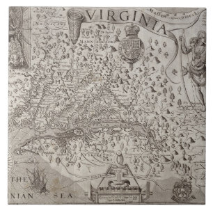 Carreau Carte de la Virginie, découverte et décrite par