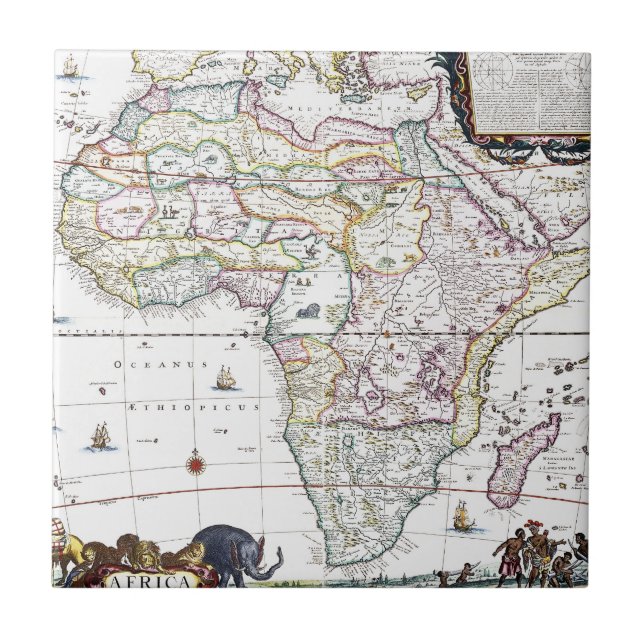 Carreau Carte de l'Afrique | 1696 (Devant)