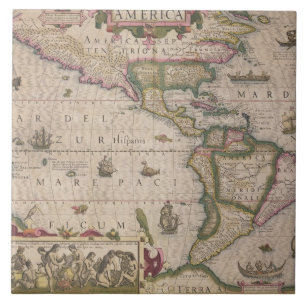 Carreau Carte de l'Amérique, du Mercator "atlas", pub. pa