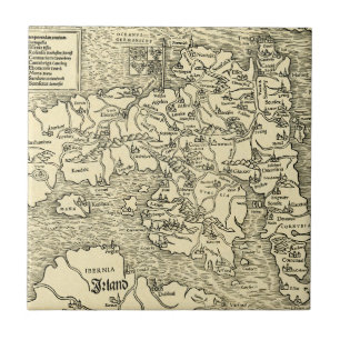 Carreau Carte de l'Angleterre en Ptolémée 's Geographia