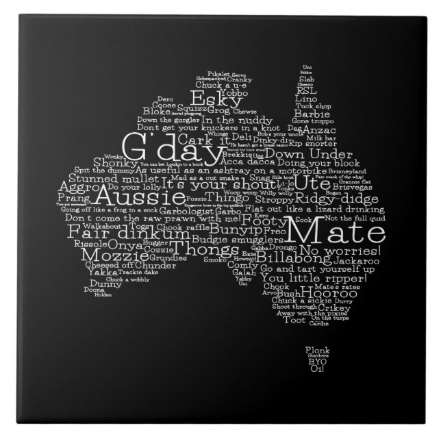 Carreau Carte de l'argot australien (Devant)