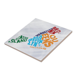 Carreau Carte de l'art mondial des Boroughs de New York Ci