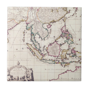 Carreau Carte de l'Inde et des Indes est