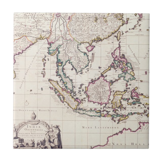 Carreau Carte de l'Inde et des Indes est (Devant)