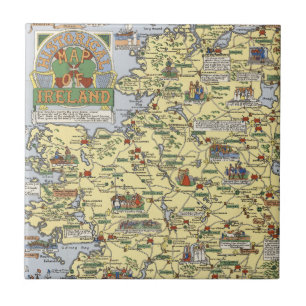 Carreau Carte de l'Irlande historique