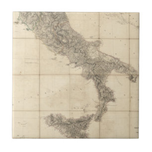 Carreau Carte de l'Italie du sud et des côtes adjacentes