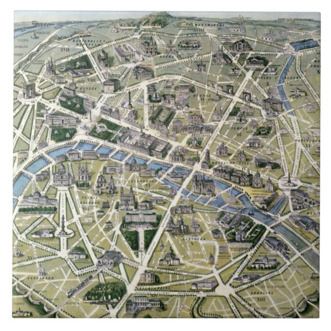 Carreau Carte de Paris au cours de la période des Grands (Devant)