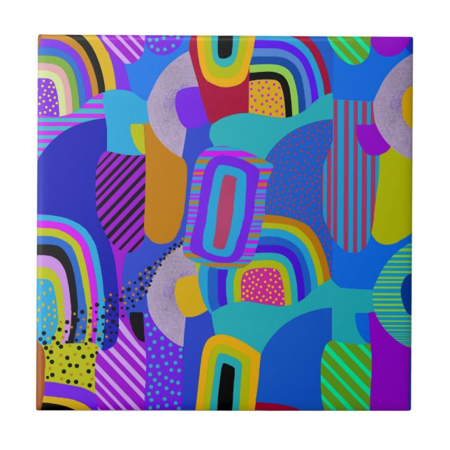 Carreau Carte de paysage maximaliste africain (Devant)