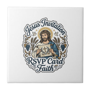 Carreau Carte de réponse à l'invitation de Jésus Foi Invit