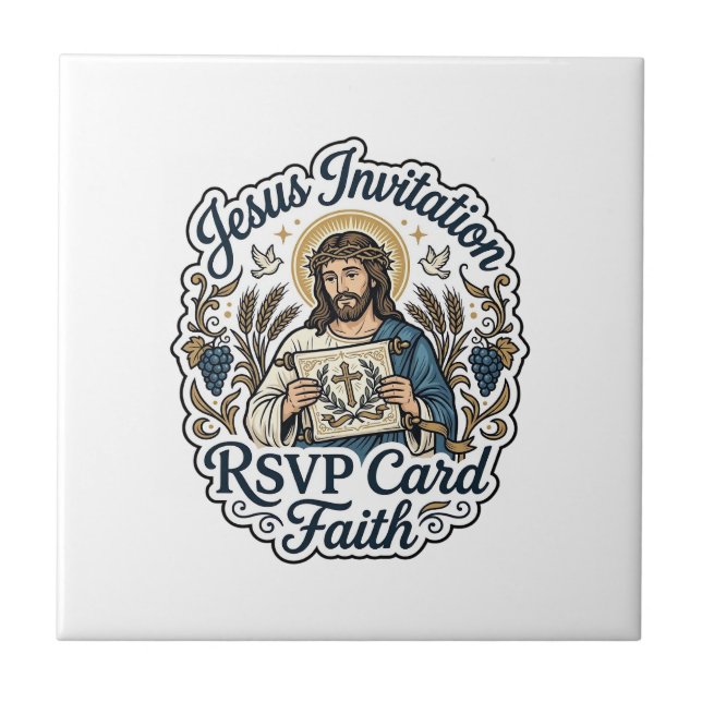 Carreau Carte de réponse à l'invitation de Jésus Foi Invit (Devant)