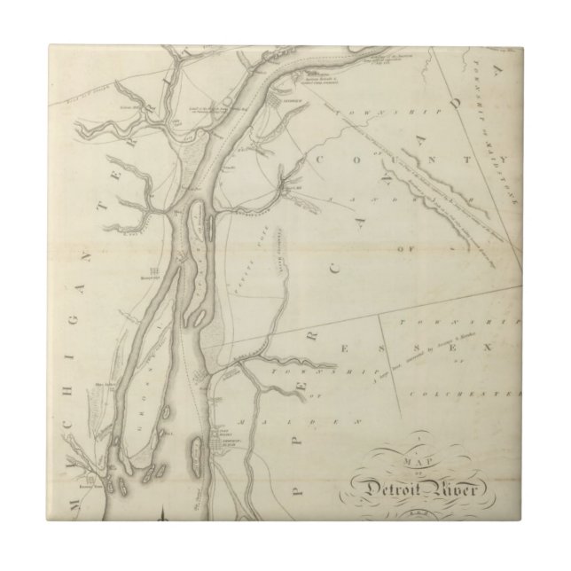 Carreau Carte de Rivière Détroit (Devant)