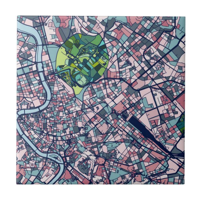 Carreau Carte de Rome Italie (Devant)