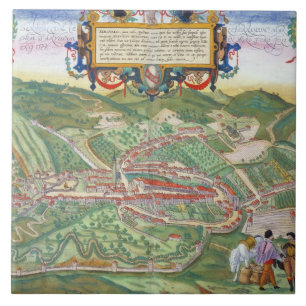 Carreau Carte de Serravalle, de 'Civitates Orbis Terrarum