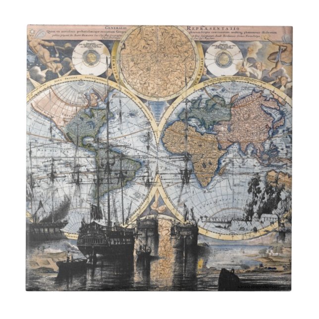 Carreau Carte de Vieux Monde - à la mer (Devant)