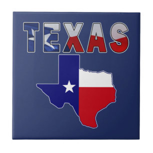 Carreau Carte des drapeaux avec le Texas